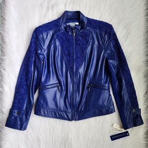 Peter Nygard Vibrant Blue Floral Jacket NWT